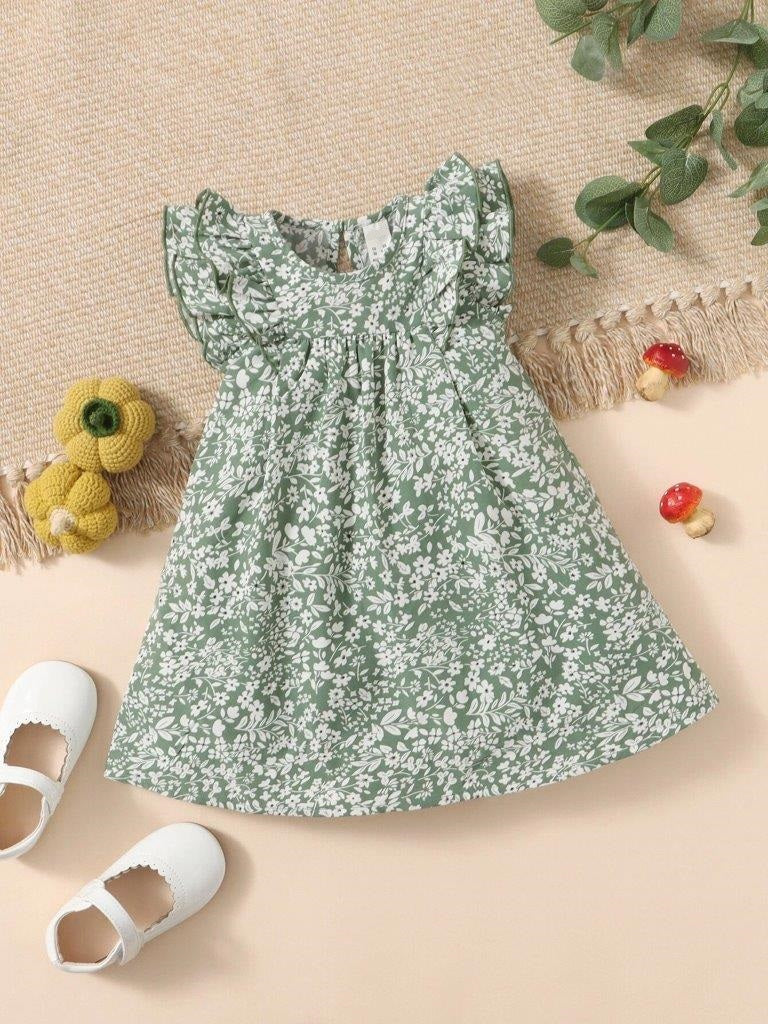 Baby Floral Layered Ruffle Dress