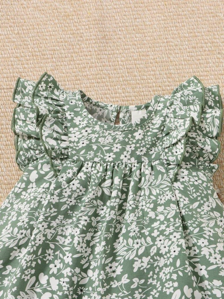 Baby Floral Layered Ruffle Dress