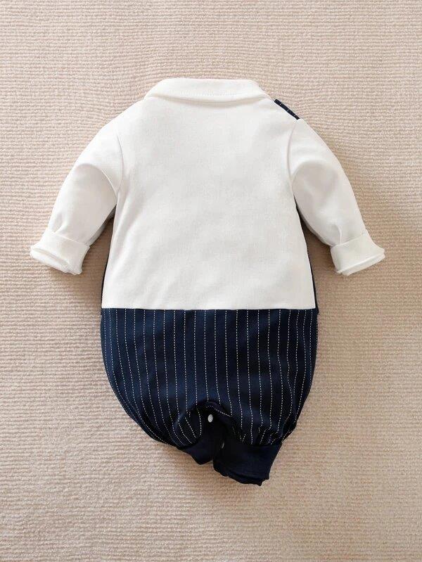 Baby Stripe Tuxedo Jumpsuit