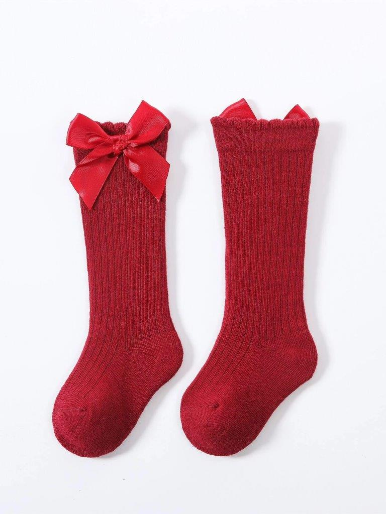 Baby Over The Knee Socks burgundy (0-6 Mnths)