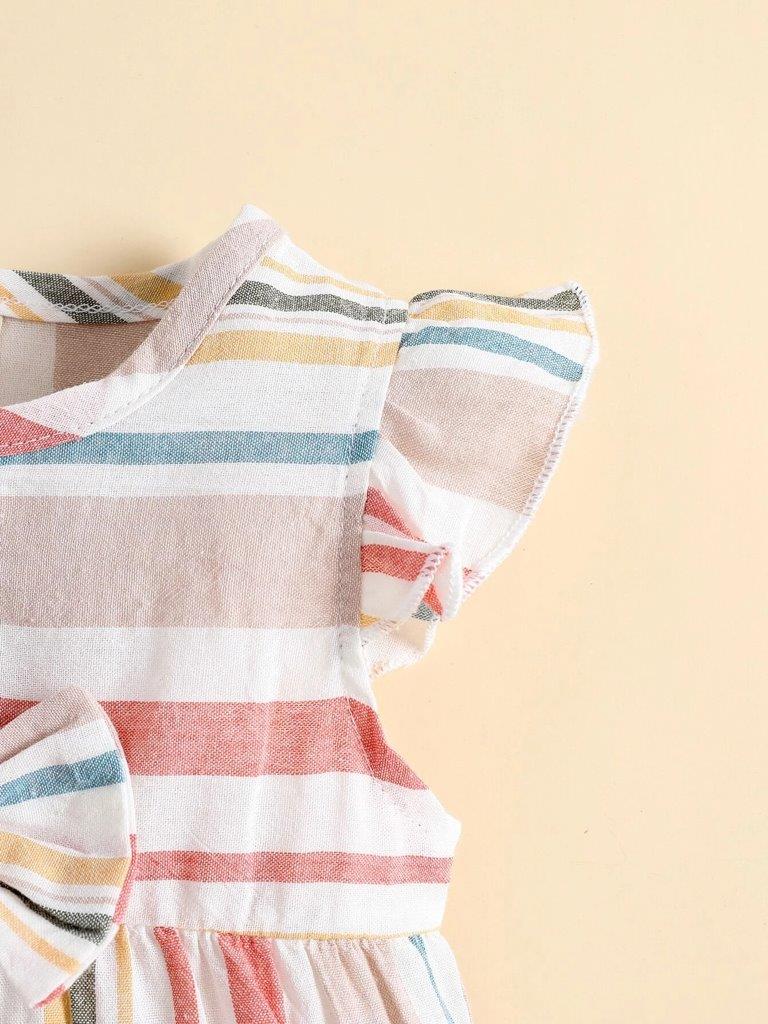 Baby Stripe Romper With Headband