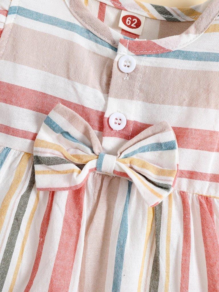 Baby Stripe Romper With Headband
