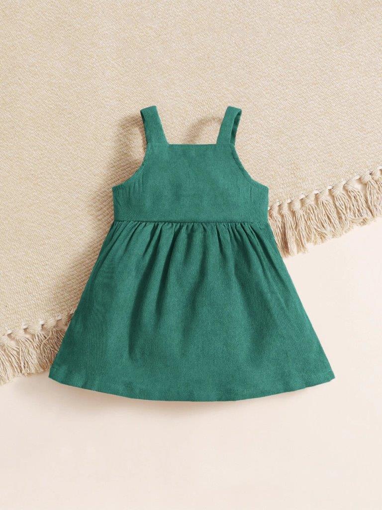 Baby Teal Corduroy Heart Dress