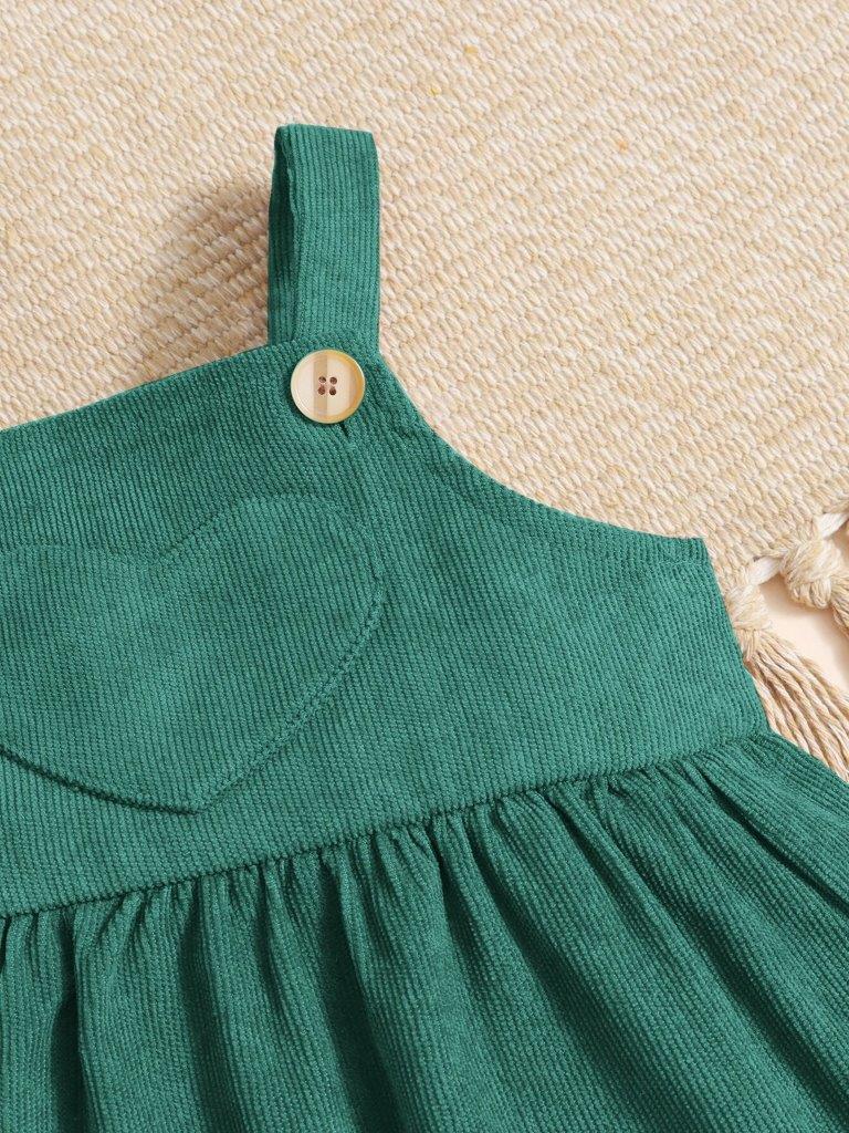 Baby Teal Corduroy Heart Dress