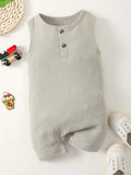 100% Cotton Crepe Olive Grey Romper
