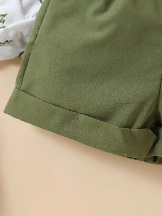 Baby Dinosaur Bow Tie Formal Outfit Olive Green