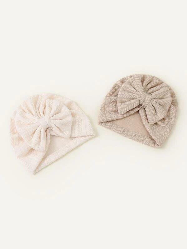 Baby 2 Piece Bow Turban Khaki