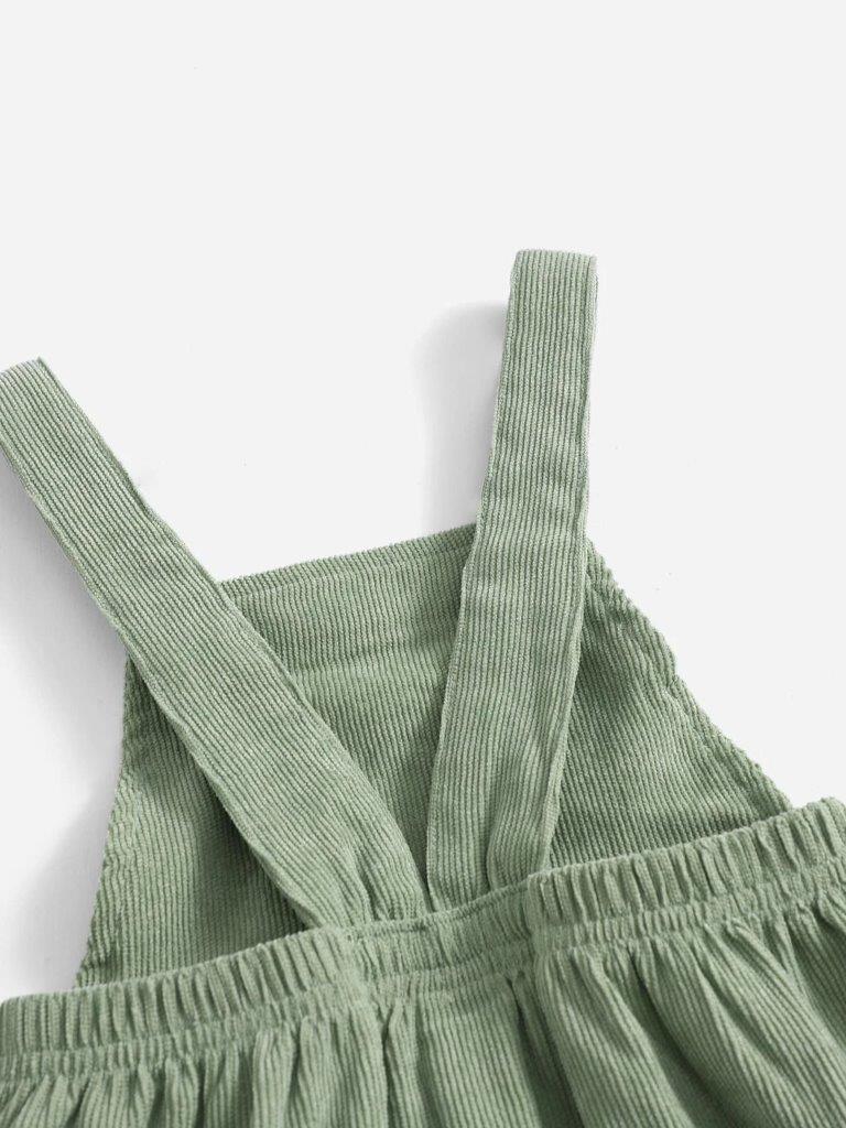 Baby Green Corduroy Rainbow Dress