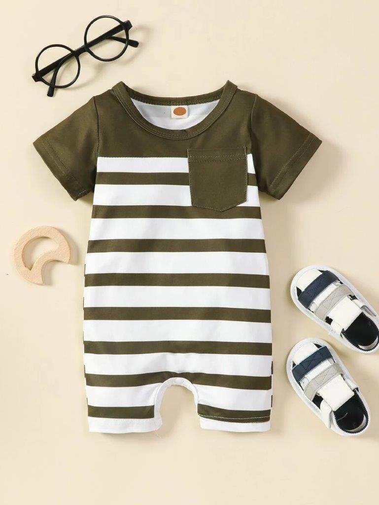 Baby Stripe Pocket Romper