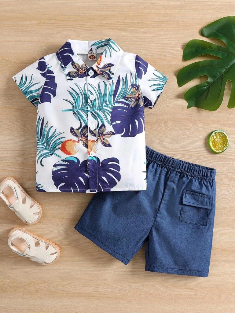 Baby Tropical Shirt And Shorts Set