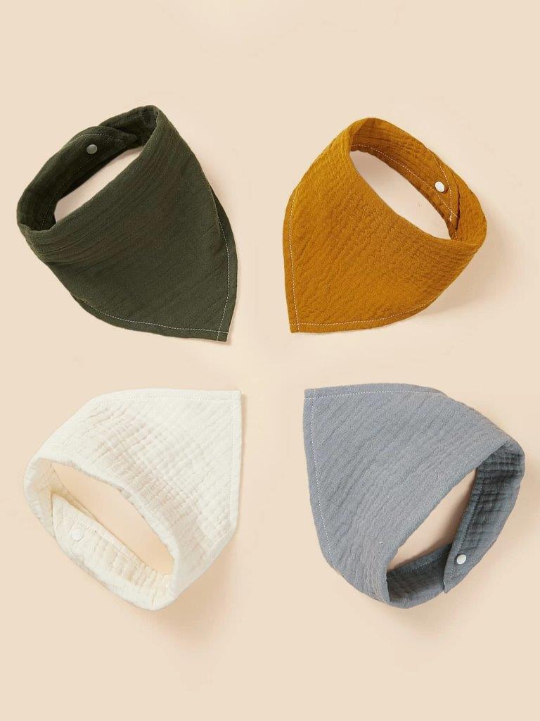 100% Cotton Stylish Bandana Bibs 4 Piece