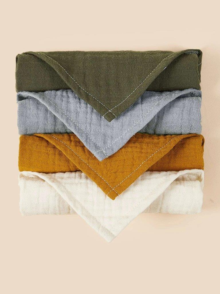 100% Cotton Stylish Bandana Bibs 4 Piece