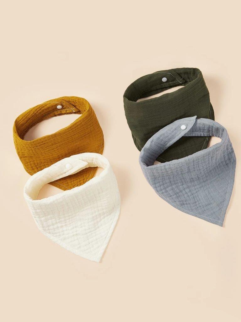 100% Cotton Stylish Bandana Bibs 4 Piece