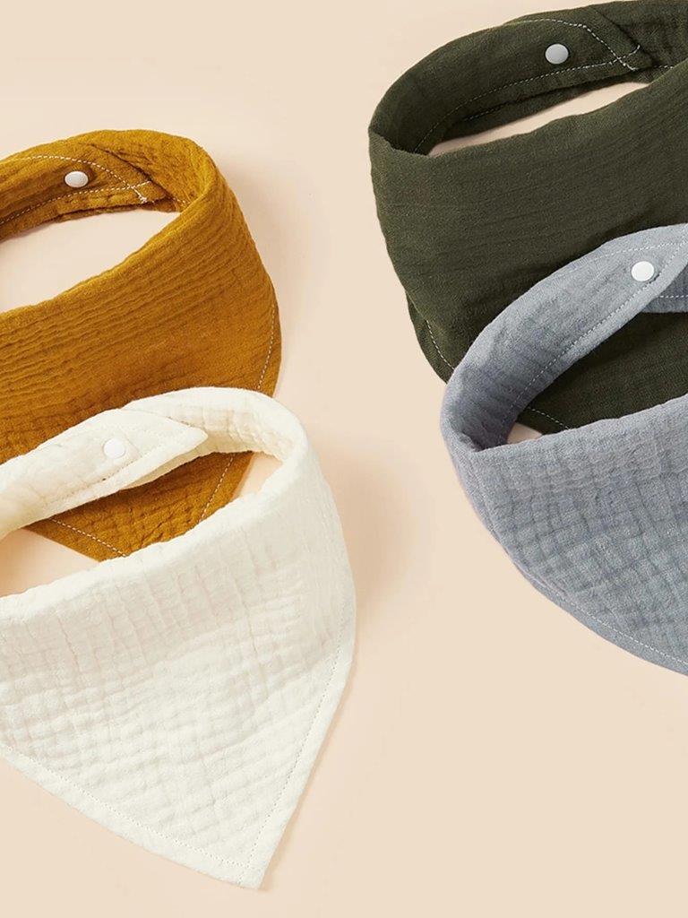 100% Cotton Stylish Bandana Bibs 4 Piece