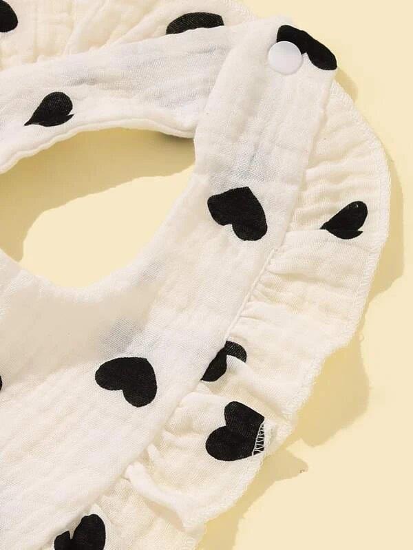 Baby Crepe Ruffle Bib Hearts