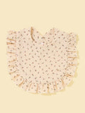 Baby Crepe Floral Ruffle Bib
