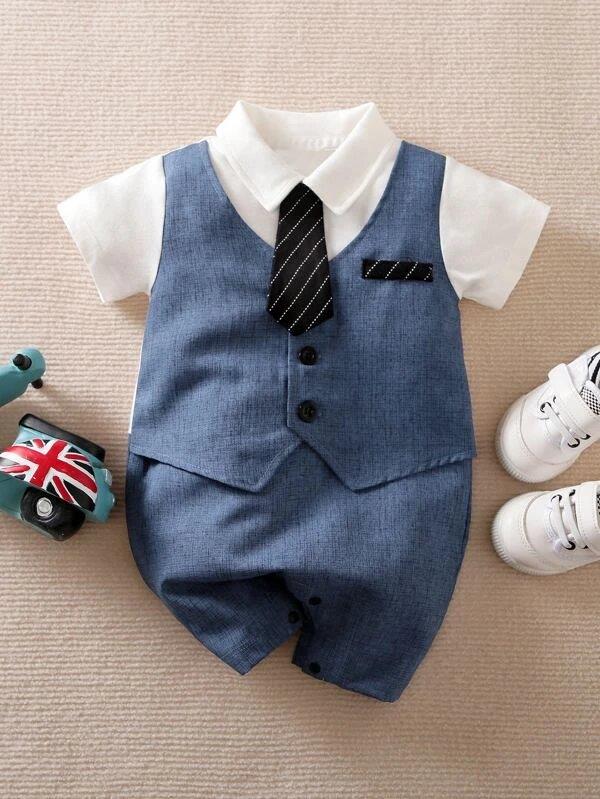 Baby Stripe Tie Romper