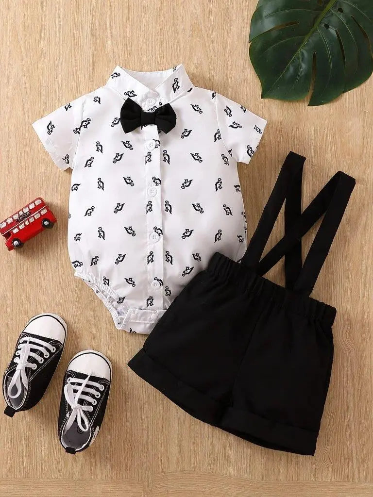 Baby Dinosaur Bow Tie Formal Outfit Black
