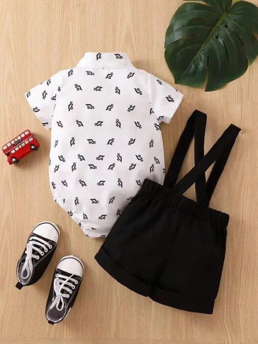 Baby Dinosaur Bow Tie Formal Outfit Black