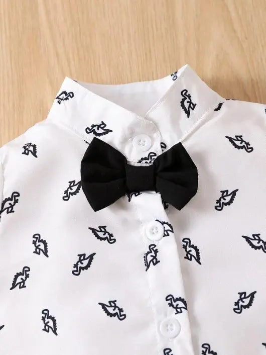 Baby Dinosaur Bow Tie Formal Outfit Black