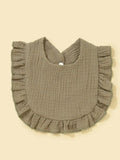 Baby Crepe Ruffle Bib Brown