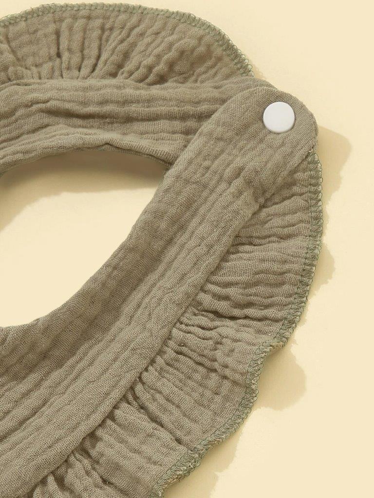 Baby Crepe Ruffle Bib Brown