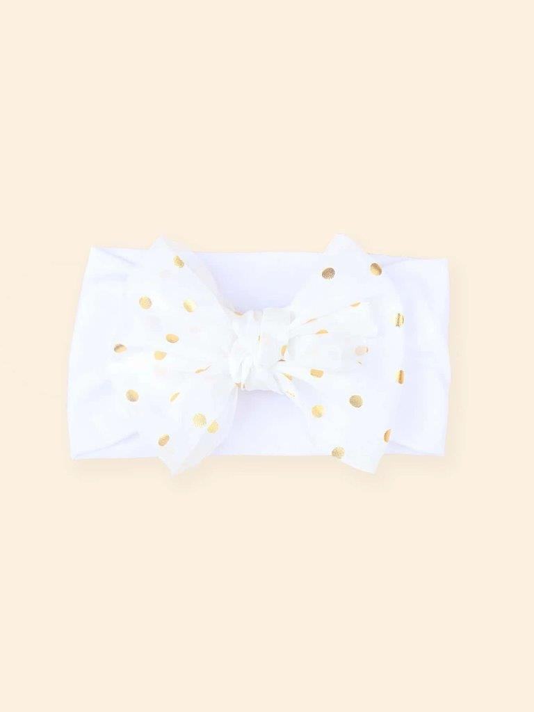 Baby Polka Dot Headband White