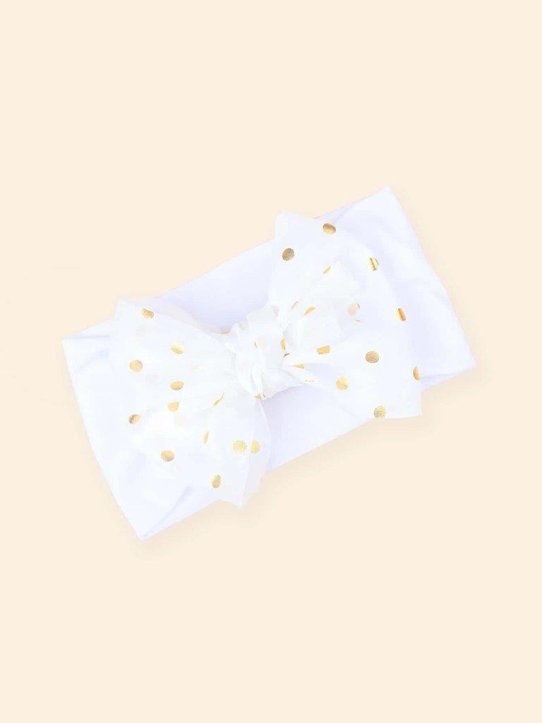 Baby Polka Dot Headband White