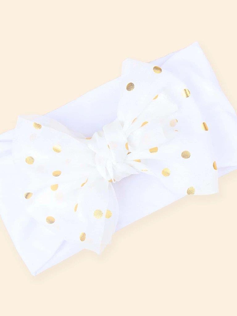 Baby Polka Dot Headband White