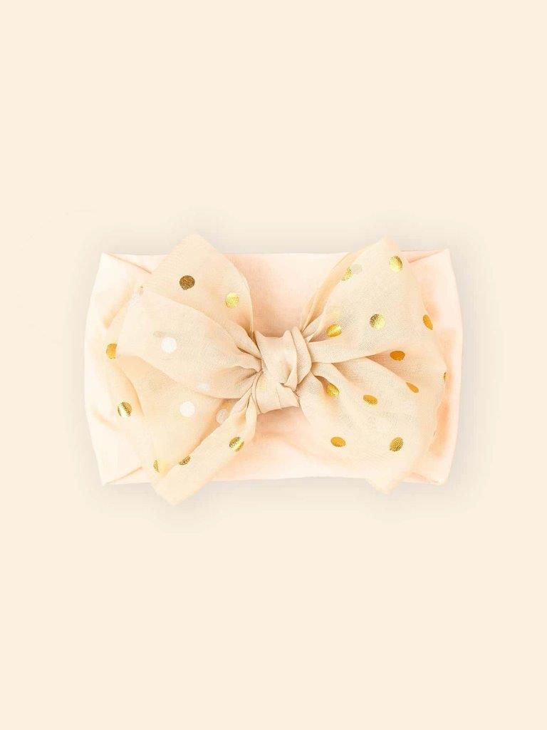 Baby Polka Dot Headband Beige