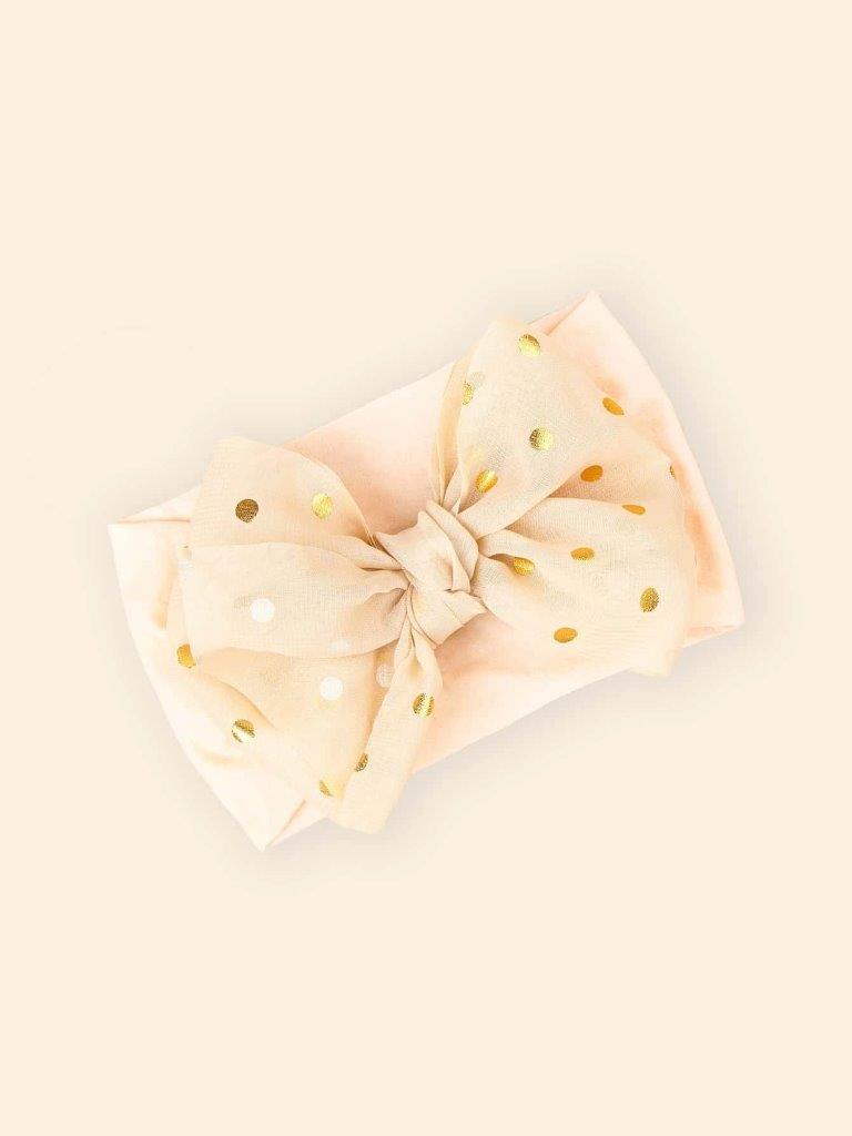 Baby Polka Dot Headband Beige