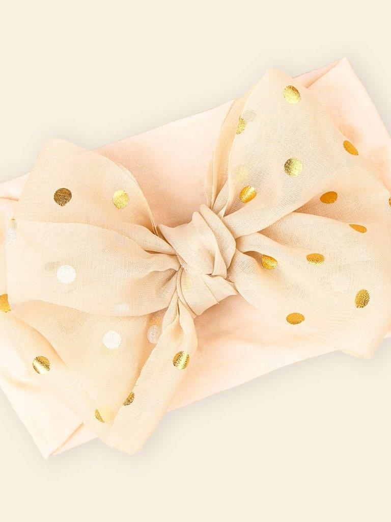 Baby Polka Dot Headband Beige
