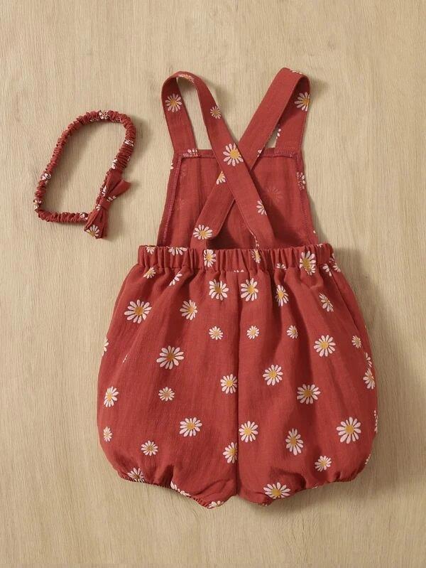 Baby Flower Print Romper Set