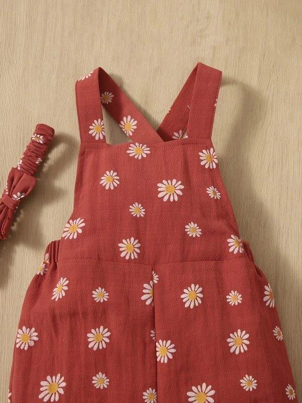 Baby Flower Print Romper Set