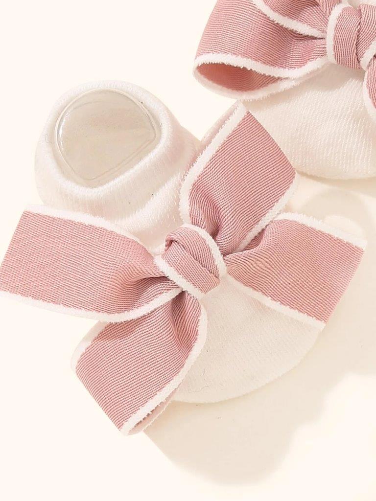 Baby Ankle Socks With Bow 0-6 Pink