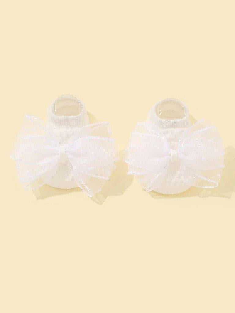 Baby Ankle Socks With Bow White 3