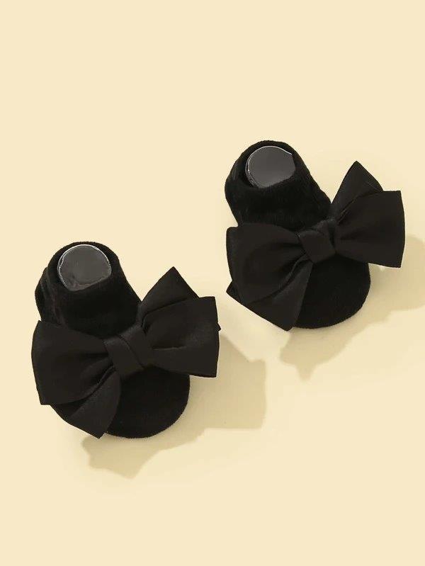 Baby Black Bow Socks