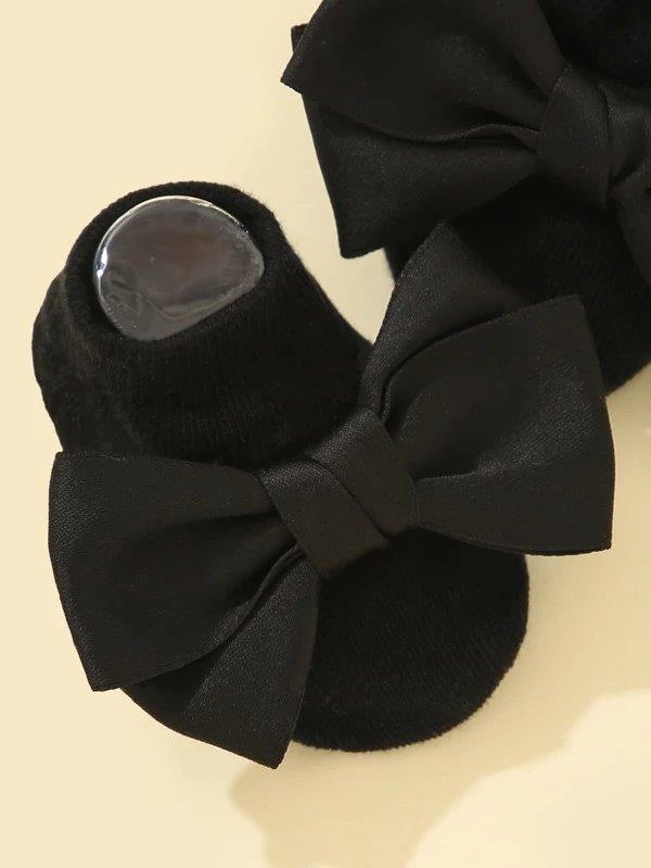 Baby Black Bow Socks