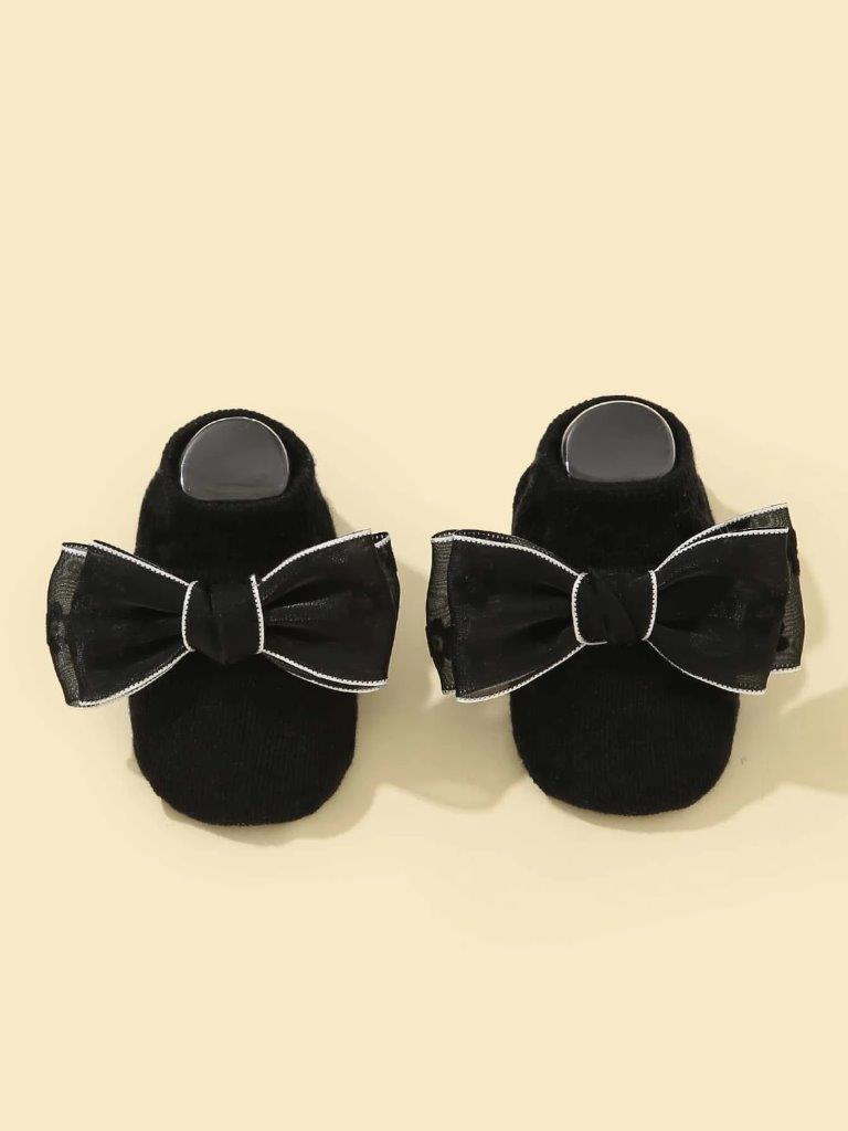Baby Ankle Socks With Bow Black