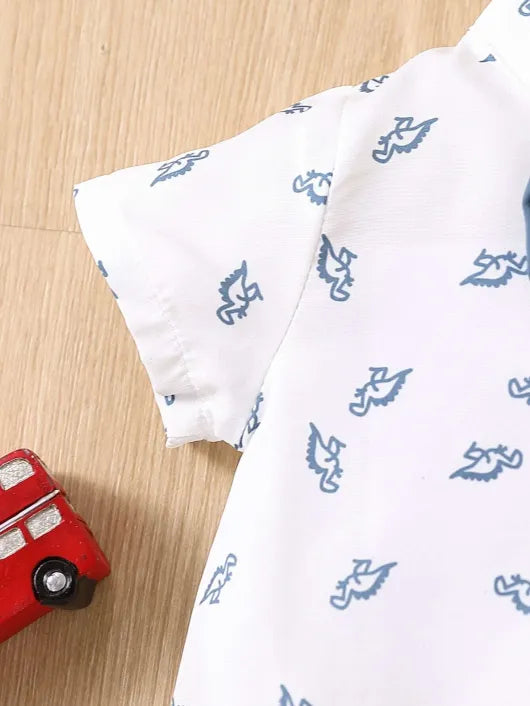 Baby Dinosaur Bow Tie Formal Outfit Blue