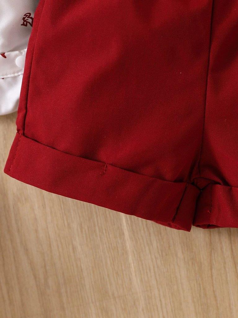 Baby Dinosaur Bow Tie Formal Outfit Red