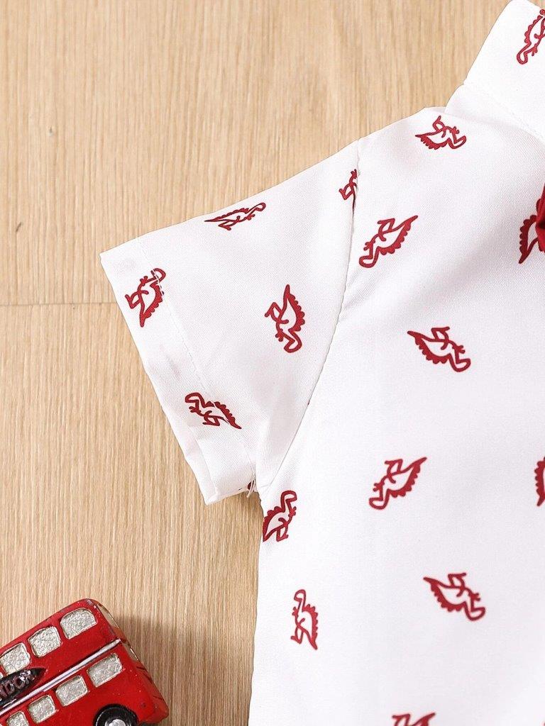 Baby Dinosaur Bow Tie Formal Outfit Red
