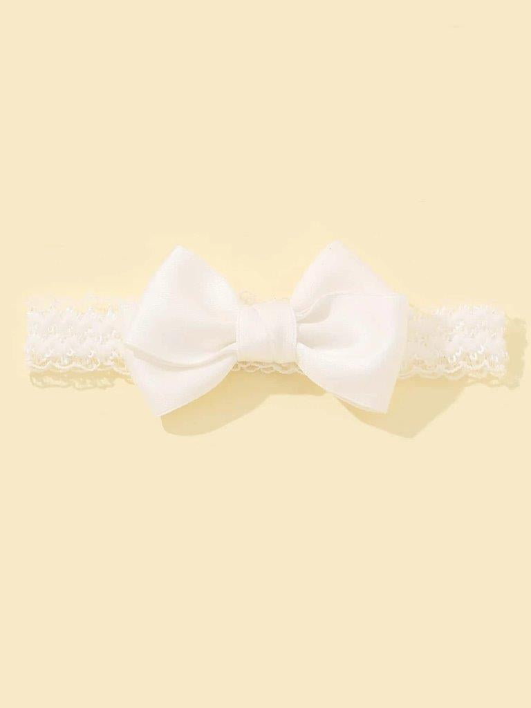 Baby White Bow Headband