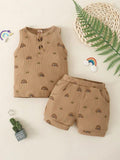 Baby Ribbed Pattern Shorts Set
