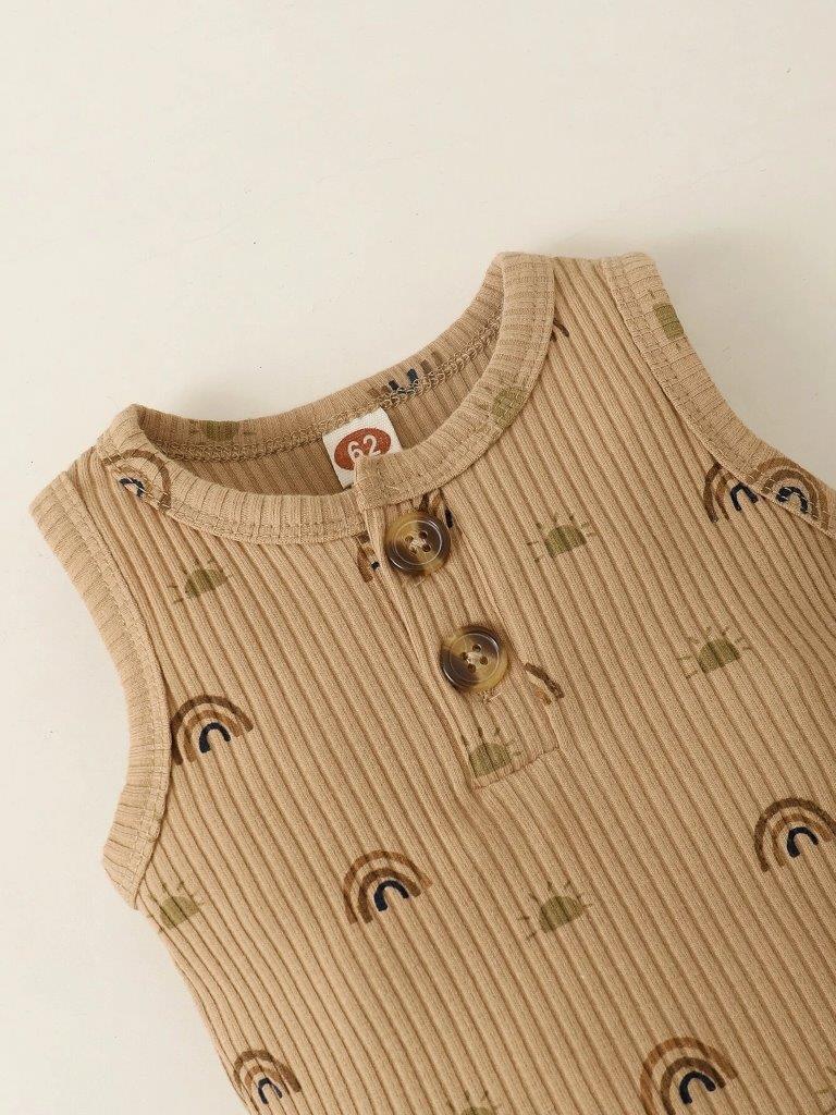 Baby Ribbed Pattern Shorts Set