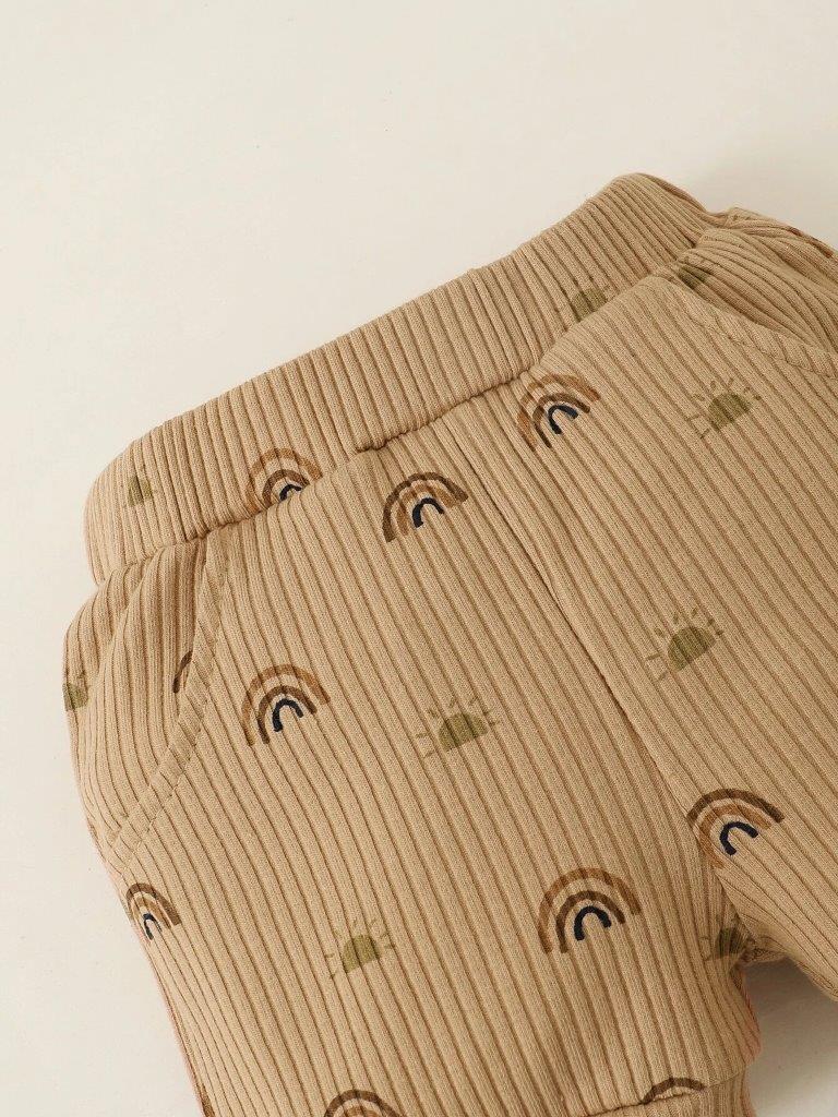 Baby Ribbed Pattern Shorts Set