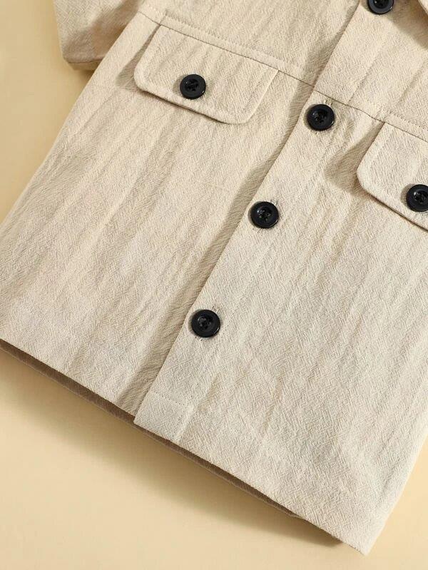 Baby Khaki Shirt And Shorts Set