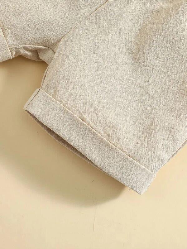Baby Khaki Shirt And Shorts Set