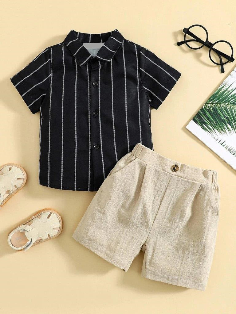 Baby Stripe Shirt And Shorts Set