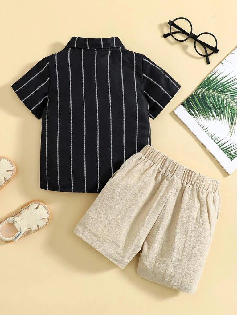 Baby Stripe Shirt And Shorts Set